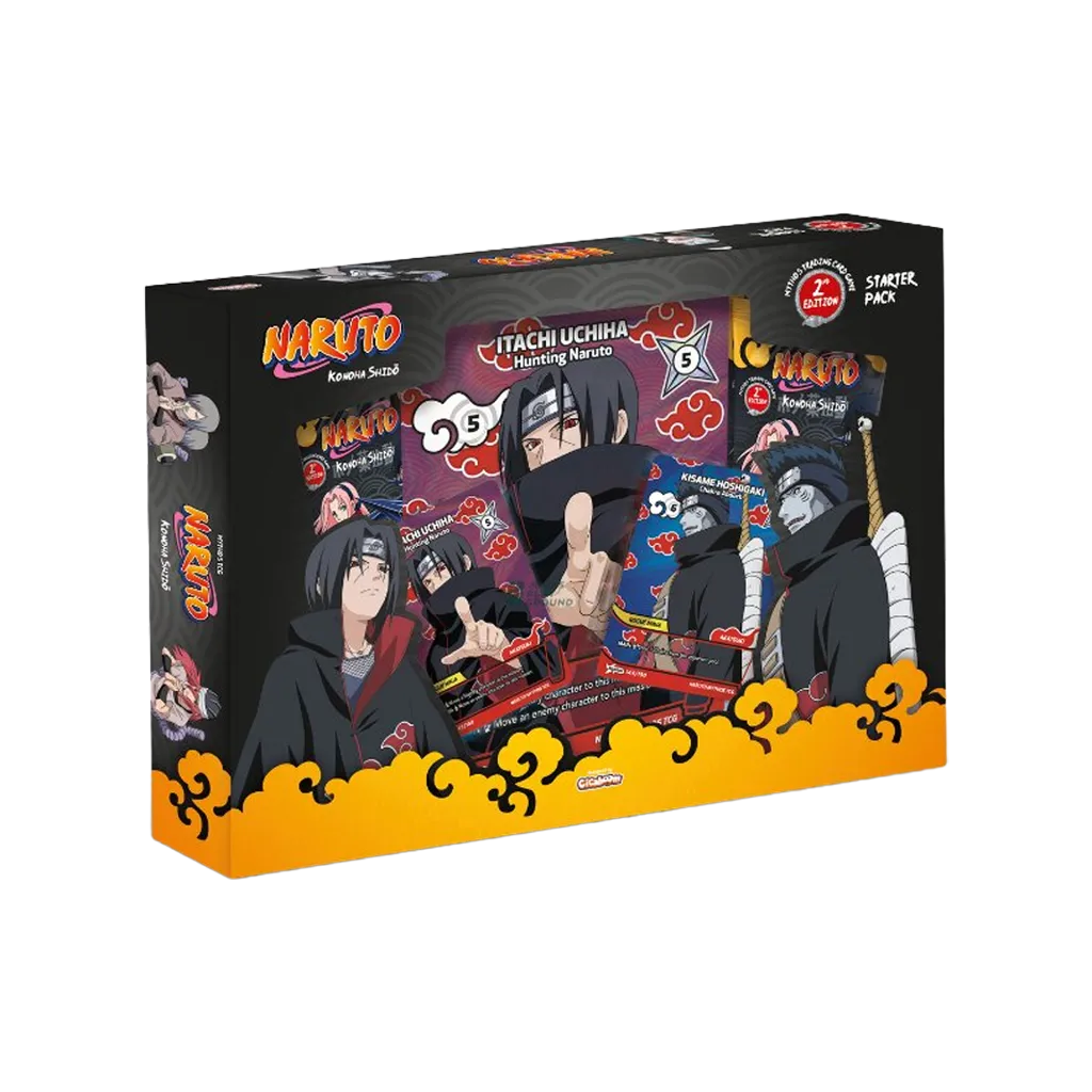 Naruto Mythos TCG Konoha Shidō Itachi und Kisame Special Pack 2nd Edition Englisch mit 4 Boostern und exklusiven Promokarten