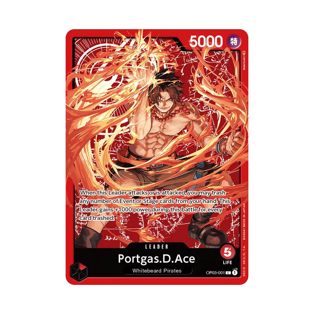 One Piece card Game Ace Leader OP03 - 001 Special goods set art