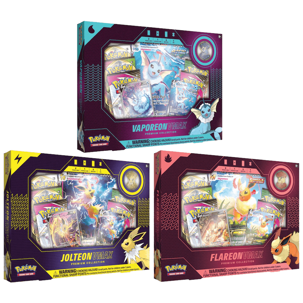 Pokemon Vaporeon V/Jolteon V/Flareon V VMAX Premium Collection Box