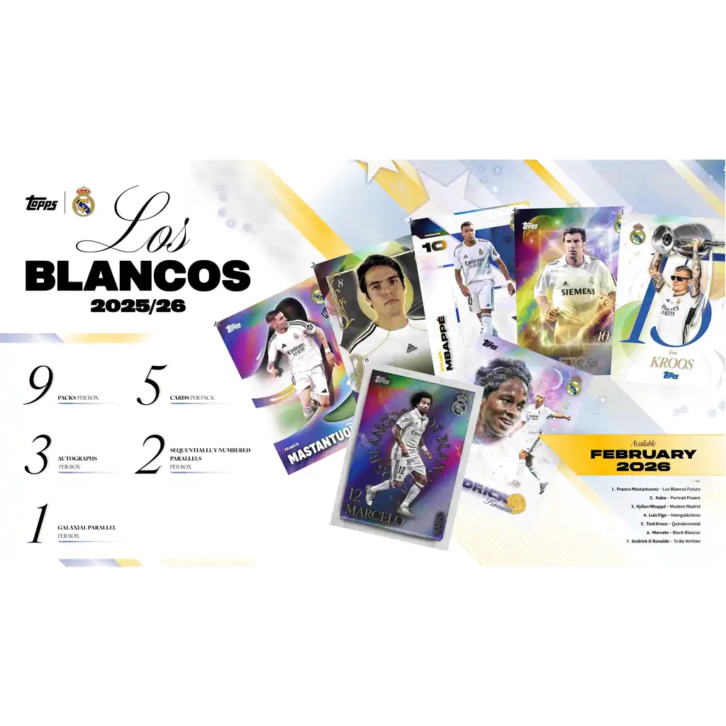 Topps Real Madrid Los Blancos 2025 2026 Hobby Box Fußball Trading Cards