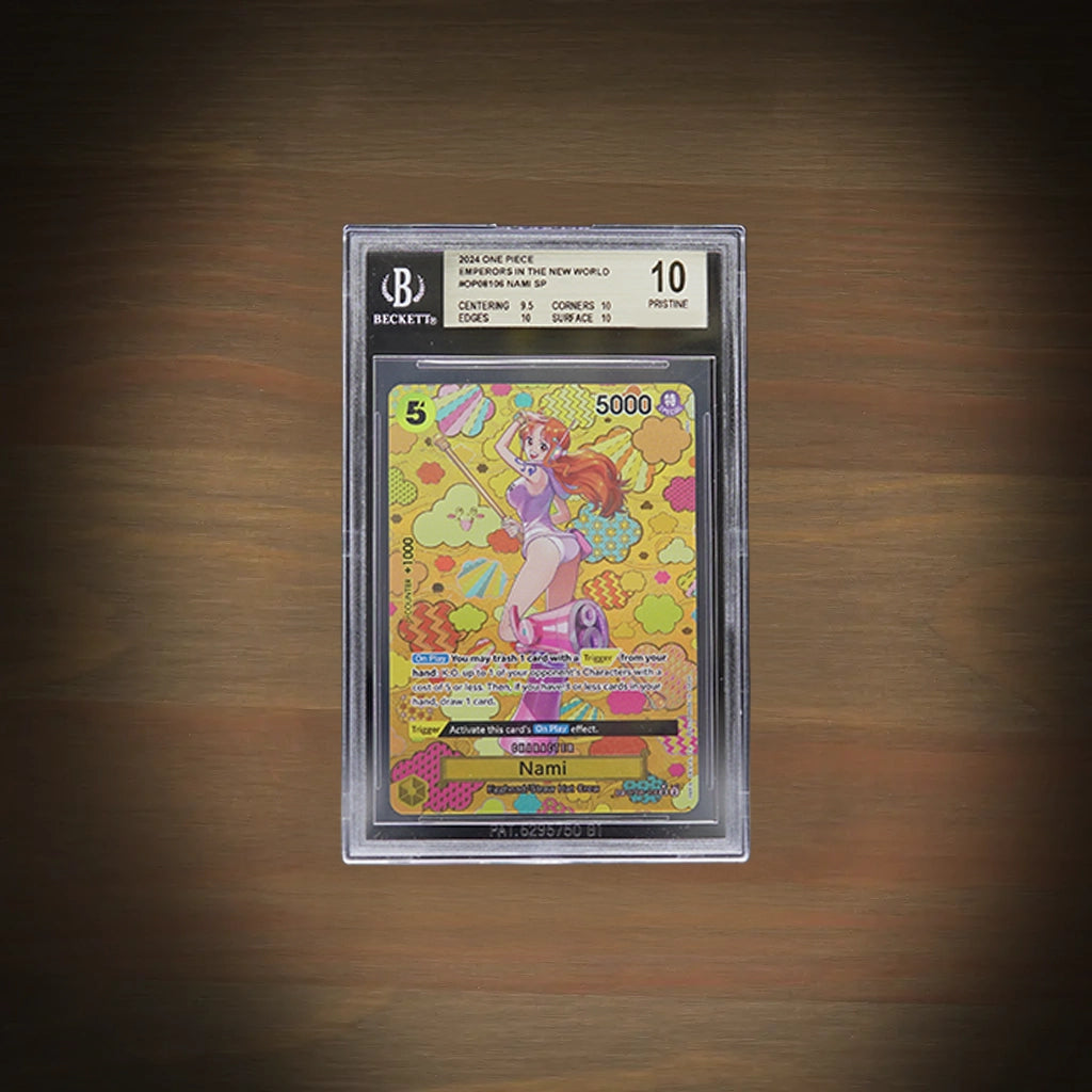 Nami SP OP08-106 aus One Piece OP09 auf Englisch mit BGS 10 Pristine im Beckett-Grading-Case