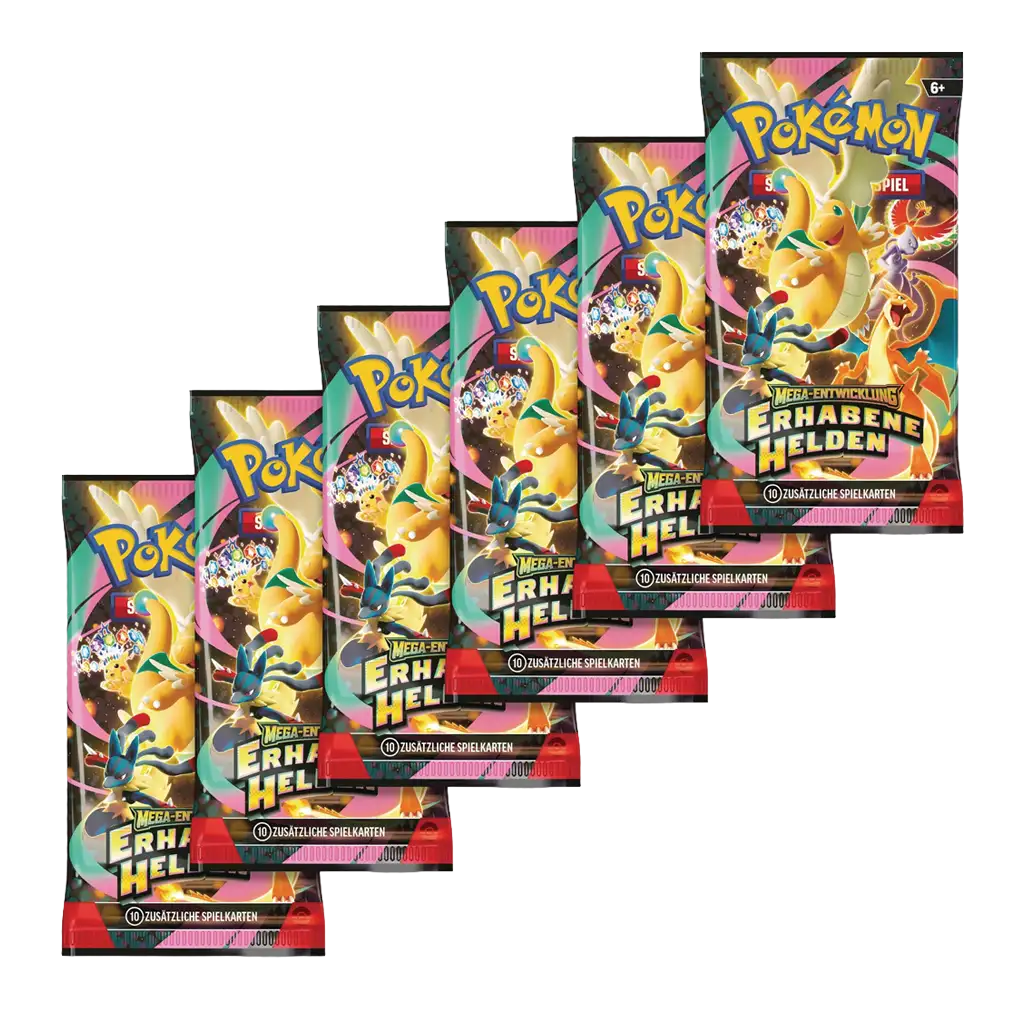 Pokemon Erhabene Helden Booster Packs Mega Entwicklung 02.5 Deutsch 6 Booster Übersicht