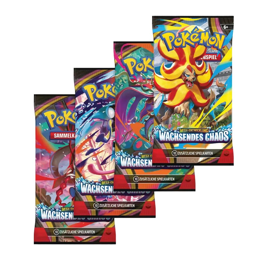 Pokemon Wachsendes Chaos ME04 Booster Artworks Deutsch mit mehreren Pack Motiven
