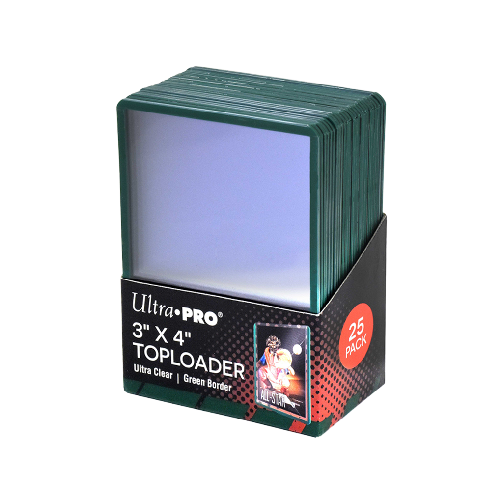 UltraPro Regular Toploader Grün Green Border 3" x 4" 25 stk