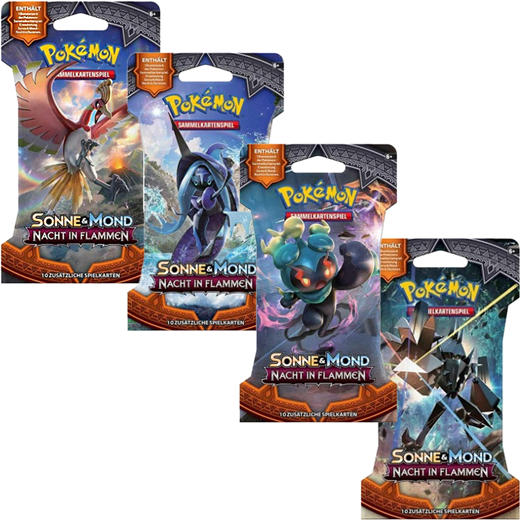 Pokemon Sonne & Mond Nacht in Flammen sleeved booster artwork set