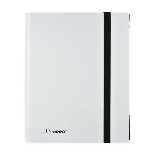 Ultra PRO Eclipse 9-Pocket PRO-Binder Arctic White für 360 Sammelkarten mit schwarzen Innenseiten und elastischem Verschlussband