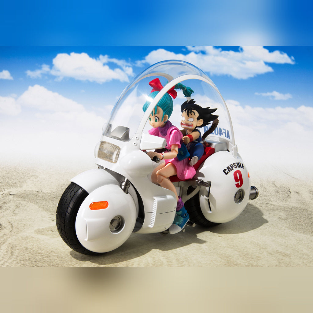 Dragon Ball Bulma's Motorcycle Hoipoi Capsule No. 9 – S.H.Figuarts Fahrzeug mit Son Goku 17 cm