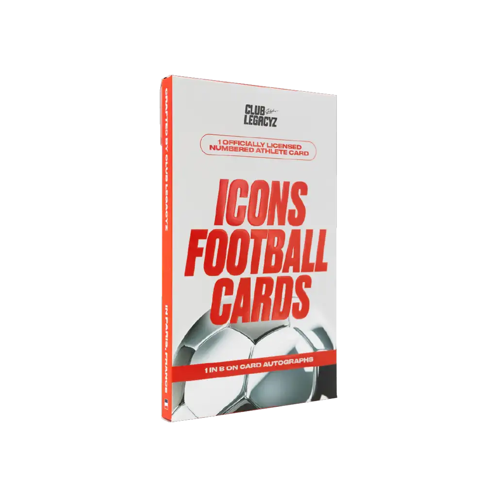 Club Legacyz Icons Football Cards Box mit nummerierter Athletenkarte und Autogramm Chance