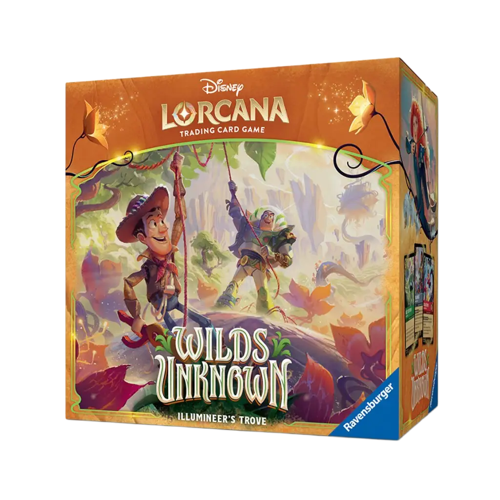 Disney Lorcana Wilds Unknown Illumineer's Trove Englisch mit 8 Boostern und Zubehör