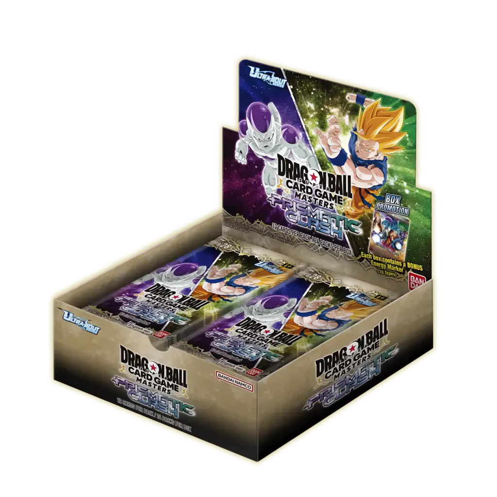 Dragon Ball Super Card Game Prismatic Clash B28 Booster Display – 24 Packs mit neuer weißen Kartenfarbe, God & Concept Rares, Energy Marker Topper