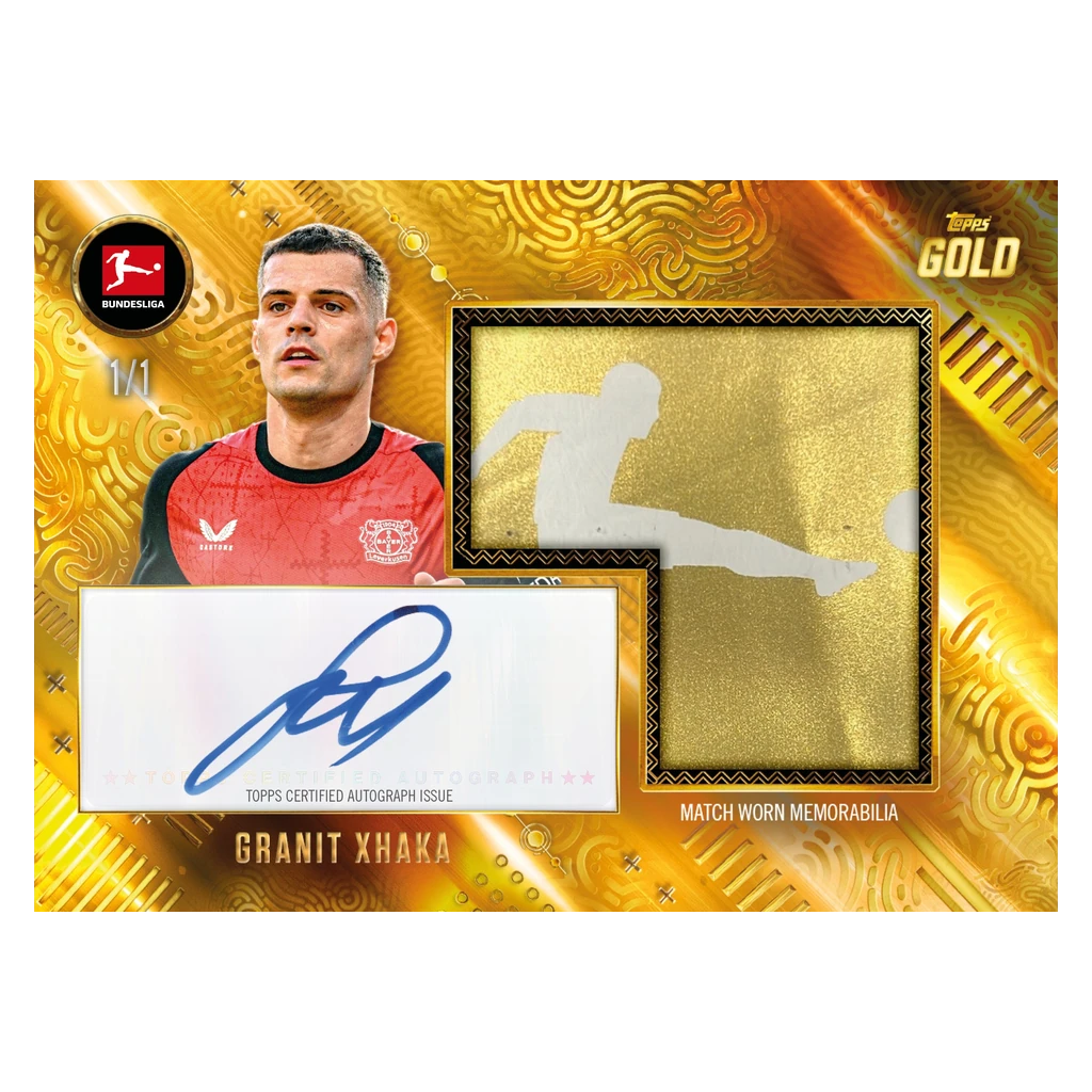 Granit Xhaka Relic Autogrammkarte mit Match Worn Memorabilia als 1-of-1