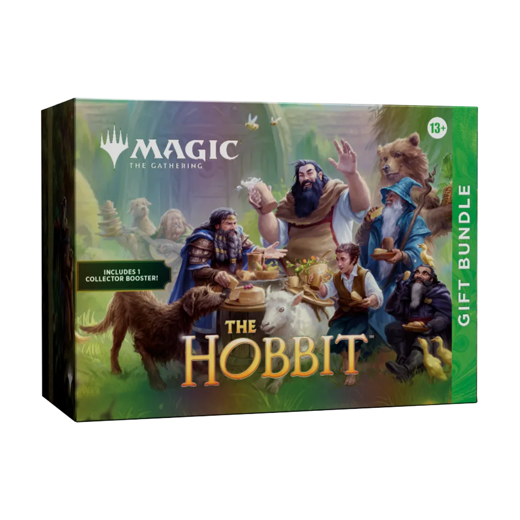 MTG The Hobbit Gift Bundle auf Englisch mit Bilbo, Gandalf und Zwergen auf der grünen Verpackung