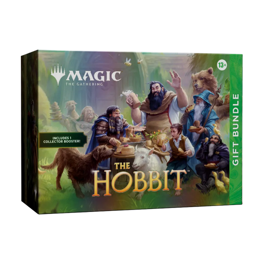 MTG The Hobbit Gift Bundle auf Englisch mit Bilbo, Gandalf und Zwergen auf der grünen Verpackung