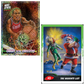 Mars Attacks Xmas Karte "Caught in the Crossfire" 12/25 in Glitzerfolie neben Karte 42 "The Naughty List" 10/10