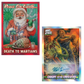 Signierte Mars Attacks Xmas Karte "Death to Martians" 2/5 neben Autogrammkarte "Caught in the Crossfire" in Refraktor-Optik
