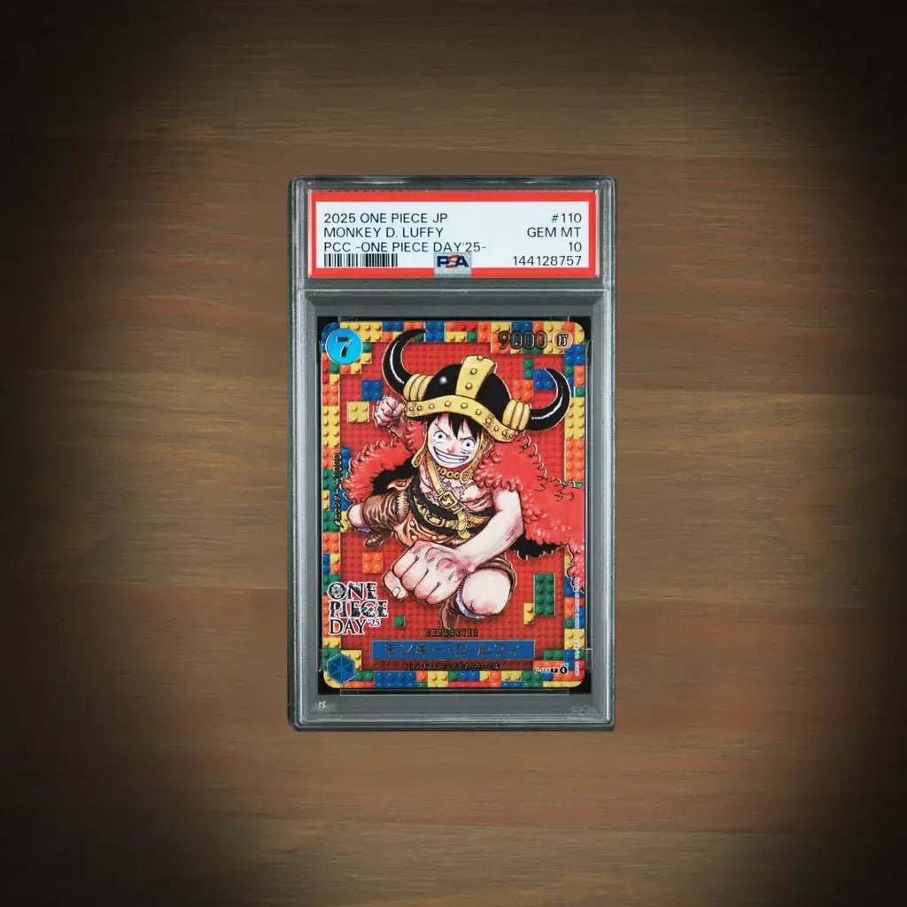 One Piece Card Game Monkey D. Luffy P-110 One Piece Day 25 PSA 10 Japanisch Vorderseite