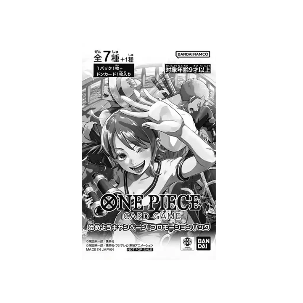 One Piece Card Game „Let’s Get Started Campaign“ Promotion Booster Pack – japanische Ausgabe, versiegelter Promo-Booster von Bandai.