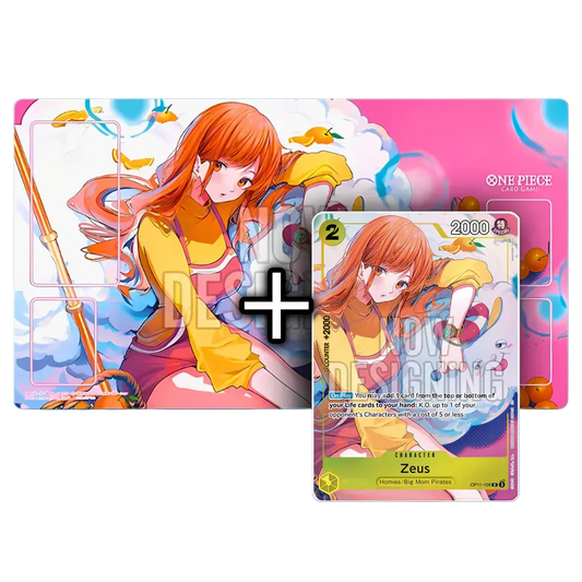 One Piece Card Game Bandai Card Games Fest 24‑25 Official Playmat – rosa Nami-Motiv mit passender Promo‑Card
