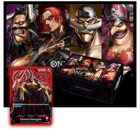 One Piece Card Game - Former Four Emperors Promo Set Playmat Storage Box Leader Card [EN]