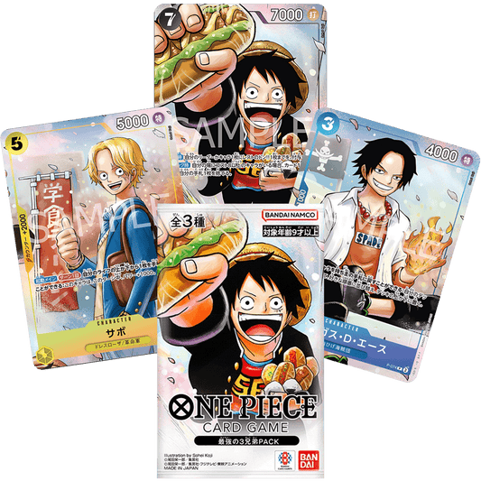 One Piece card game saikyo jump Mai 2024 Highschool Luffy sabo und ace Promo Pack booster