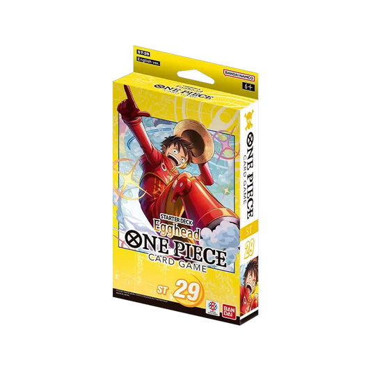 One Piece Card Game Starter Deck ST-29 Egghead Englisch – Originalverpackung mit Monkey D. Luffy Artwork.