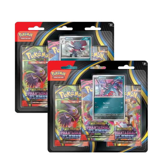 Pokémon TCG Phantasmal Flames ME02 3-Pack Blister Englisch – 3 Booster Packs und Promokarte aus der Mega Evolution Serie