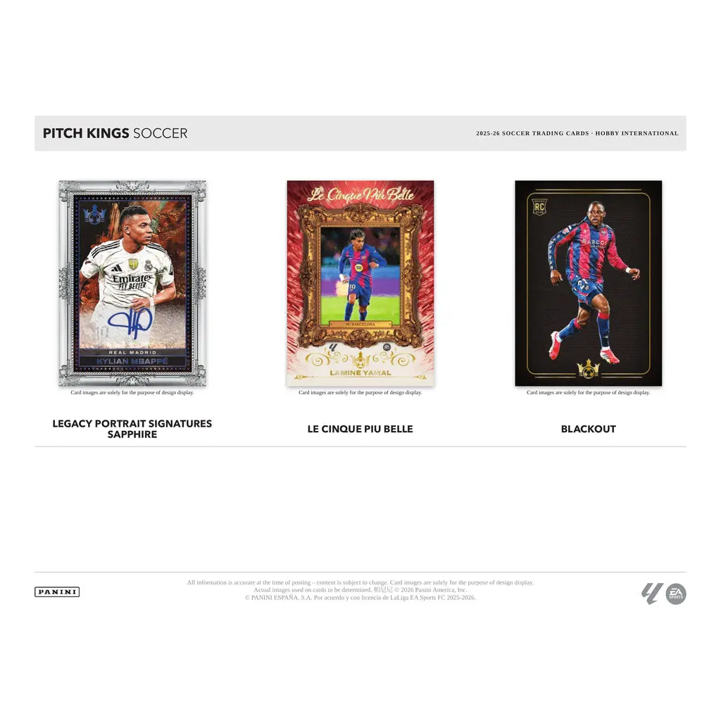 Panini Pitch Kings 2025/26 Autogramme Blackout und Le Cinque Più Belle Inserts