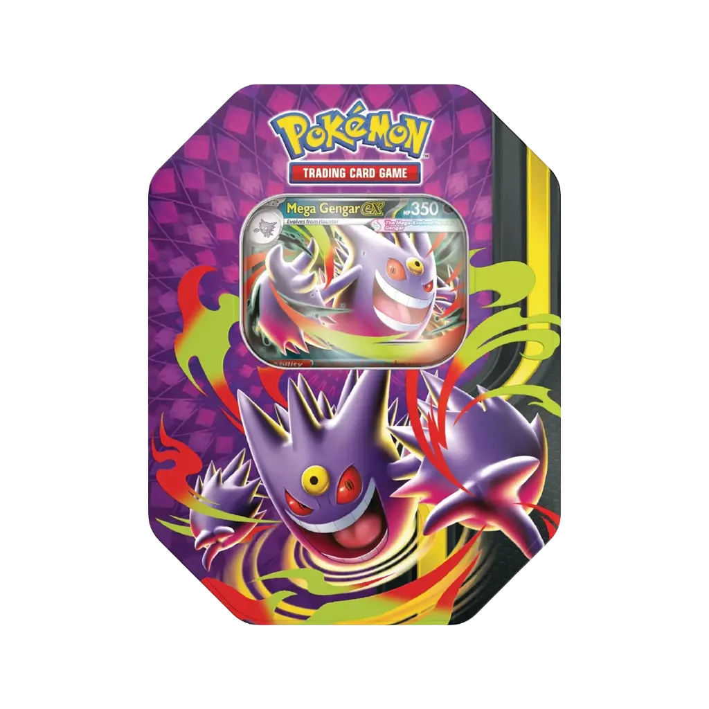 Pokemon Mega-Mondschein Tin Mega-Gengar-ex Deutsch Vorderseite mit Promokarte und Gengar Design