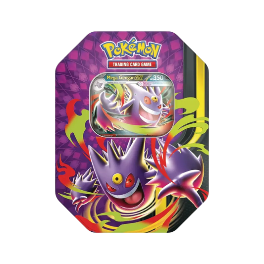 Pokemon Mega-Mondschein Tin Mega-Gengar-ex Deutsch Vorderseite mit Promokarte und Gengar Design