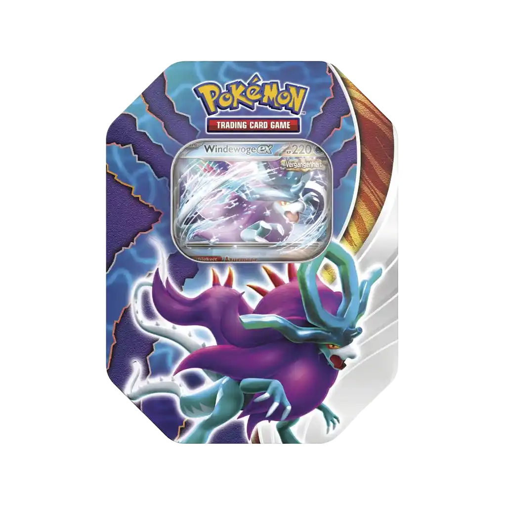 Pokémon Windewoge EX Tin 2024 [DE] – Tinbox mit holografischer Promo-Karte, 4 Boosterpacks und Code-Karte