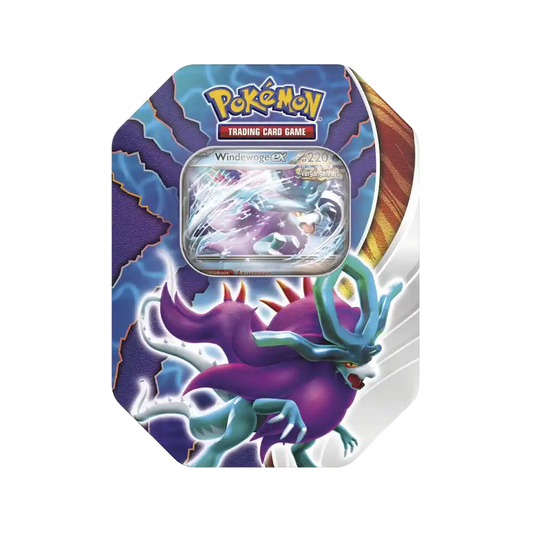 Pokémon Windewoge EX Tin 2024 [DE] – Tinbox mit holografischer Promo-Karte, 4 Boosterpacks und Code-Karte