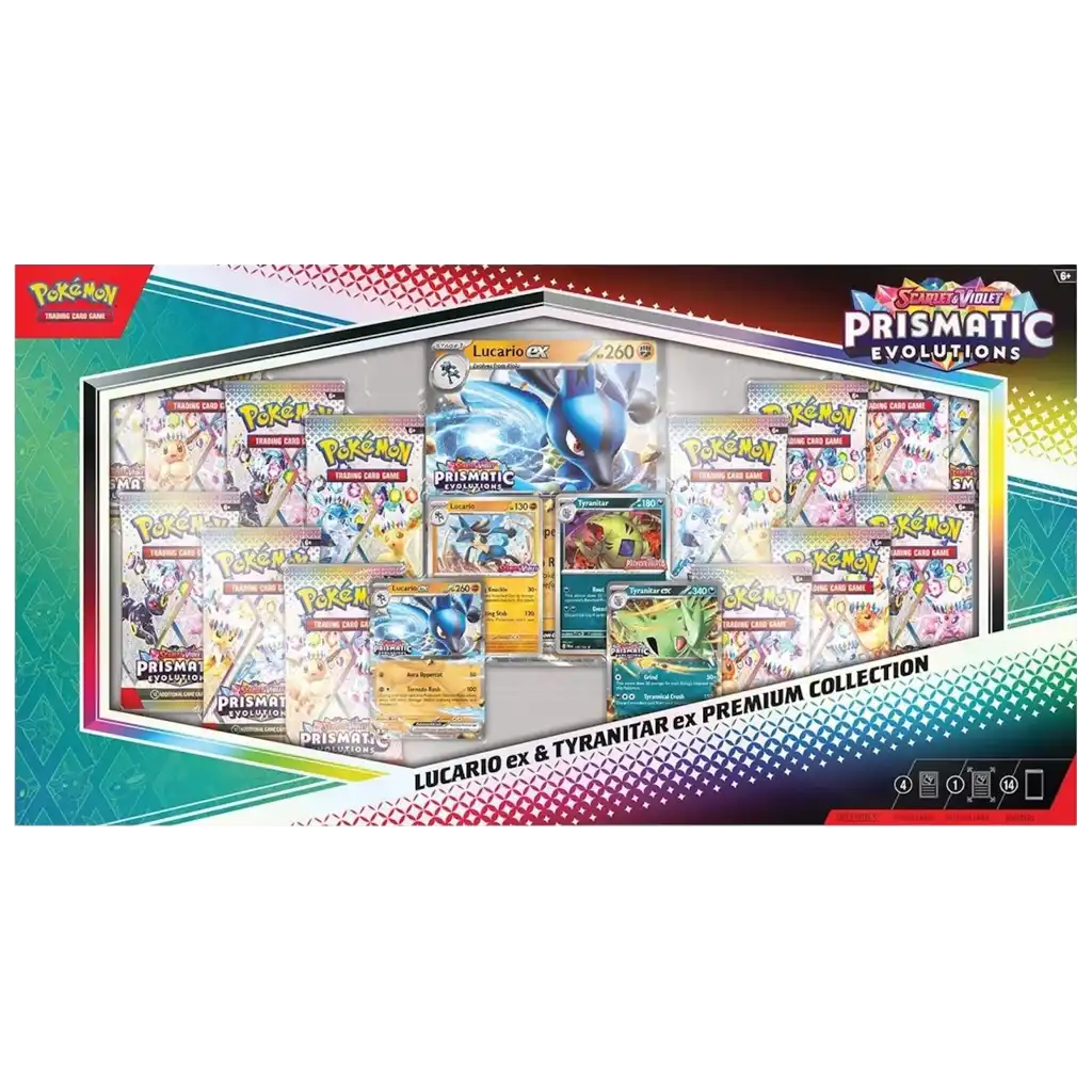 Pokemon Prismatic Evolutions - Lucario ex & Tyranitar ex Premium Collection [EN]