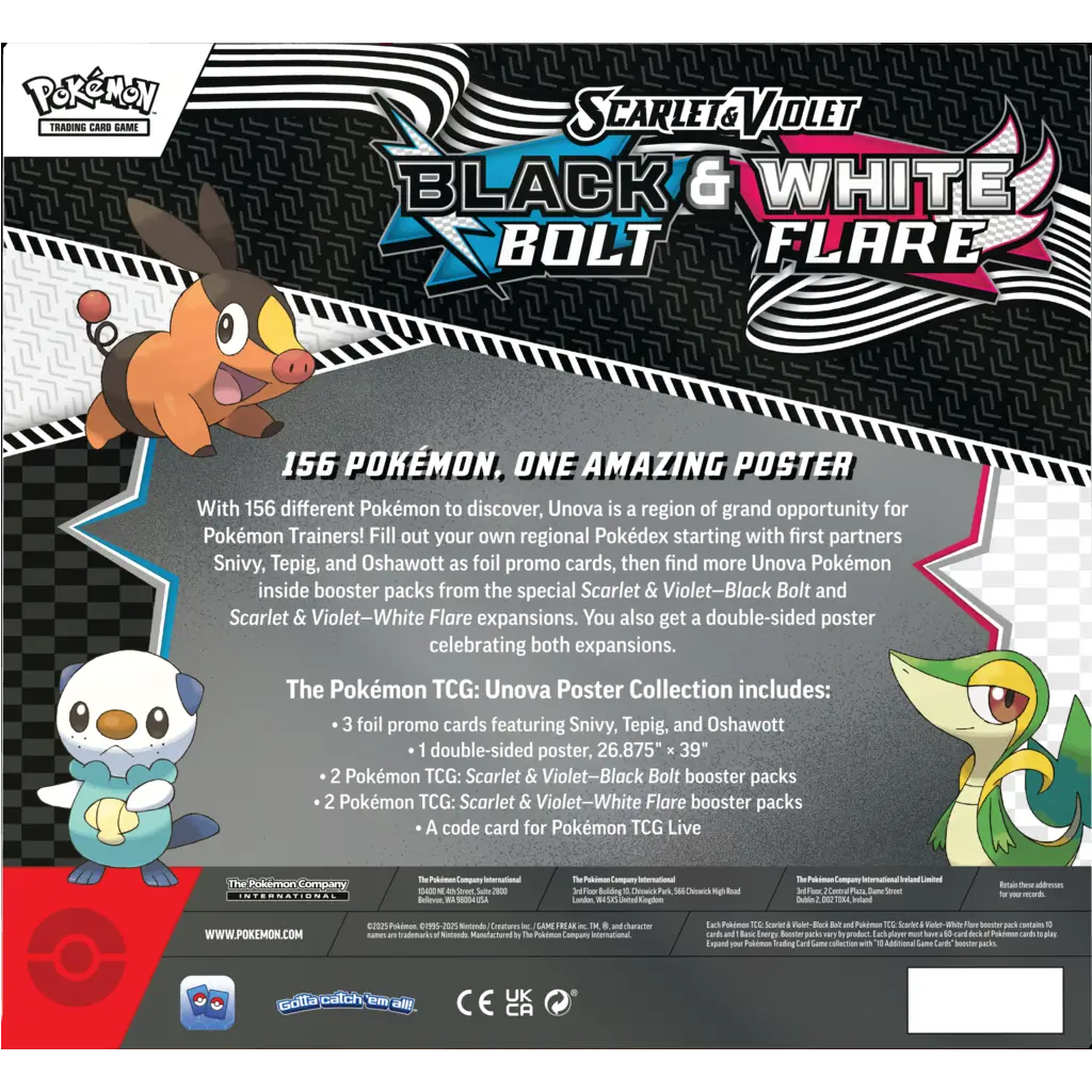 Pokemon – Scarlet & Violet 10.5 Black Bolt & White Flare Unova Poster Collection [EN]