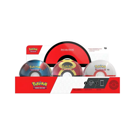 Pokémon Pokéball Tin Herbst 2025 Display – 6 Metall-Pokébälle mit je 3 Boosterpacks, deutsche Ausgabe
