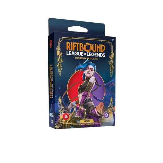 Riftbound League of Legends TCG Jinx Champion Deck Englisch – sofort spielbares Starterdeck mit Booster & Playmat