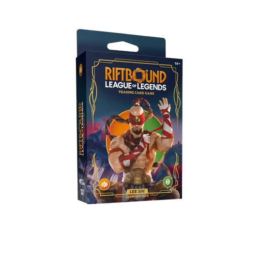 Riftbound League of Legends TCG Lee Sin Champion Deck Englisch – fertiges Starterdeck mit Booster & Spielunterlage.