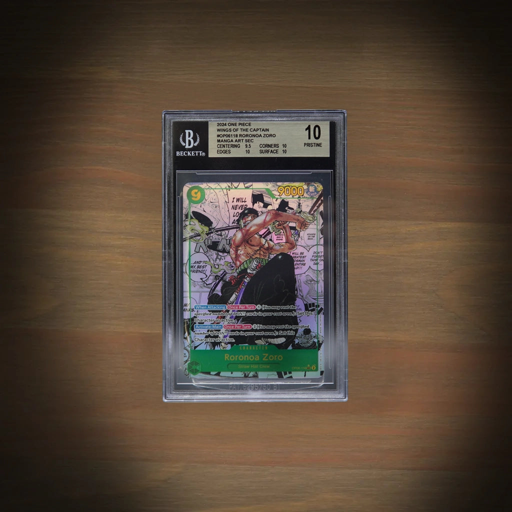 One Piece Roronoa Zoro OP06-118 Wings of the Captain Manga Rare BGS 10 Pristine