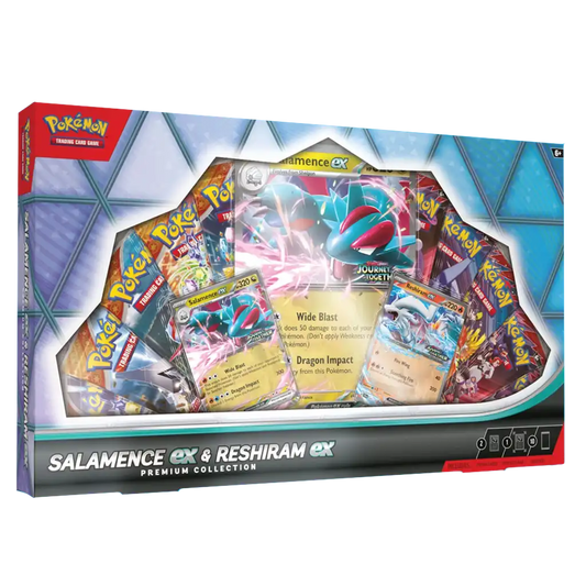 Pokémon TCG Salamence ex & Reshiram ex Premium Collection EN – Box mit ex Promokarten und Boosterpacks