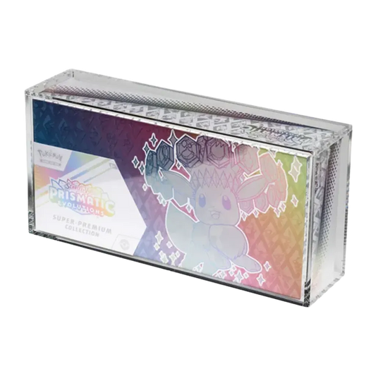The Acrylic Box Pokemon Prismatic Evolutions Super Premium Collection Acryl Case mit geschlossenem Magnetdeckel