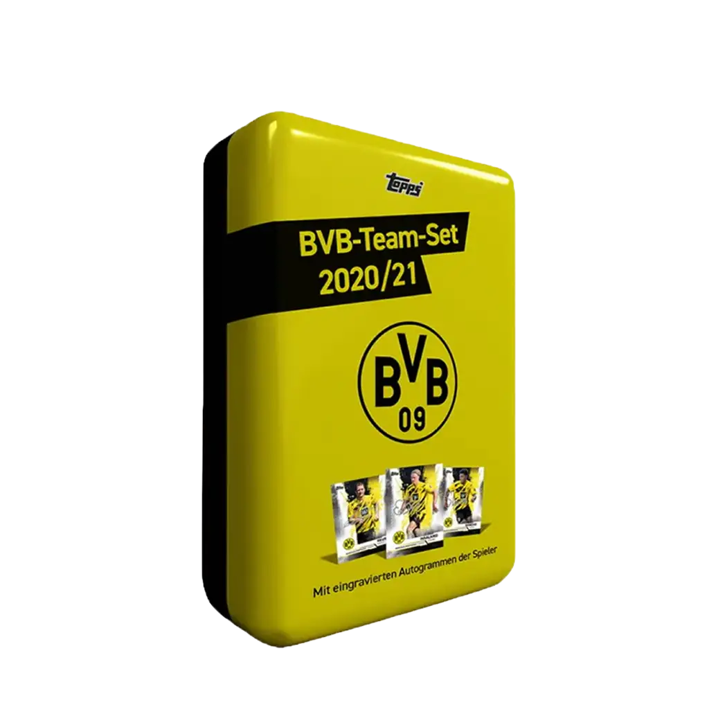 Topps BVB Team Set 2020/21 Tin Box – Sammlerdose mit Fußball-Trading-Cards der Saison 2020/21