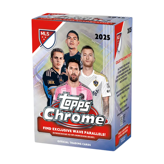 Topps Chrome MLS 2025 Value Box Englisch mit Lionel Messi und Ray Wave Parallels