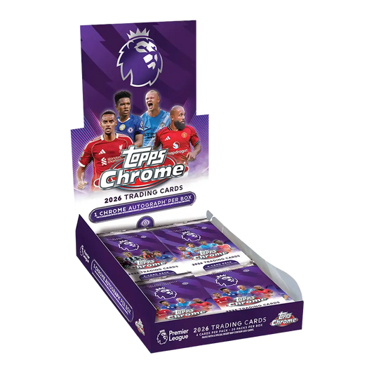 Topps Chrome Premier League 2026 Hobby Box mit 1 Autogramm und 20 Packs