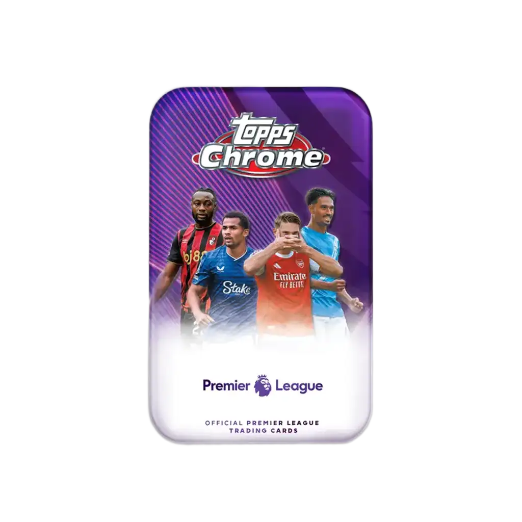 Topps Chrome Premier League 2026 Tin Metallbox Vorderseite