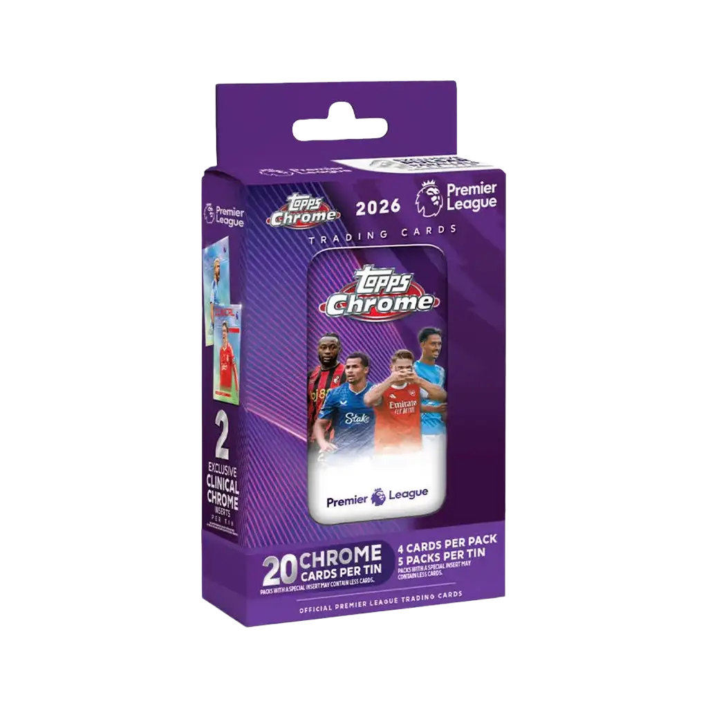Topps Chrome Premier League 2026 Tin Box mit 5 Packs