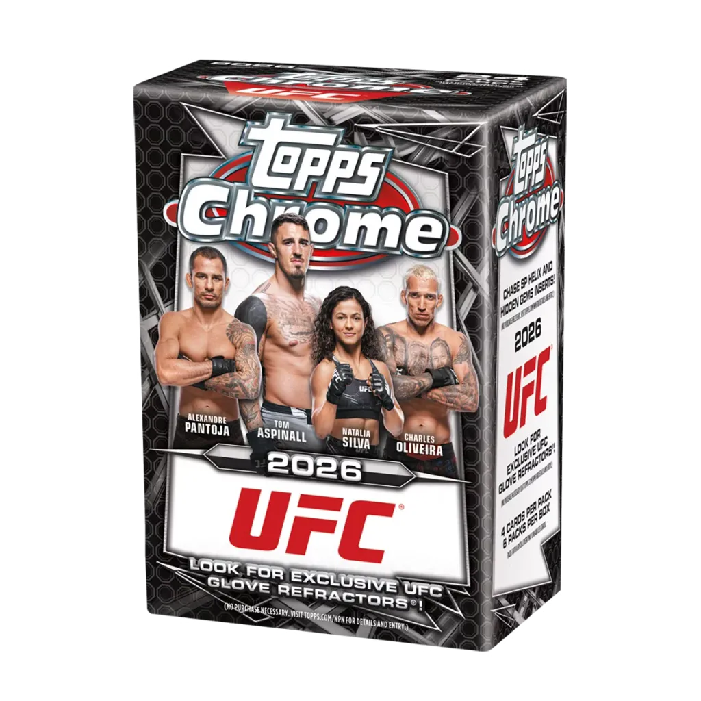 Topps Chrome UFC 2026 Value Box englisch mit 6 Packs und exklusiven UFC Glove Refractors