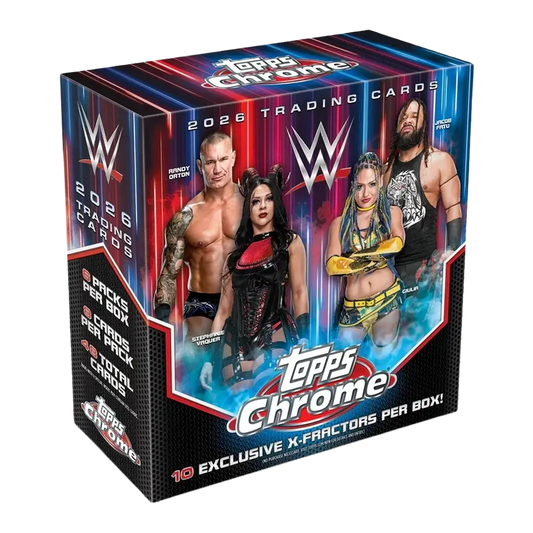 Topps Chrome WWE 2026 Mega Box Englisch mit Randy Orton Stephanie Vaquer Giulia und Jacob Fatu