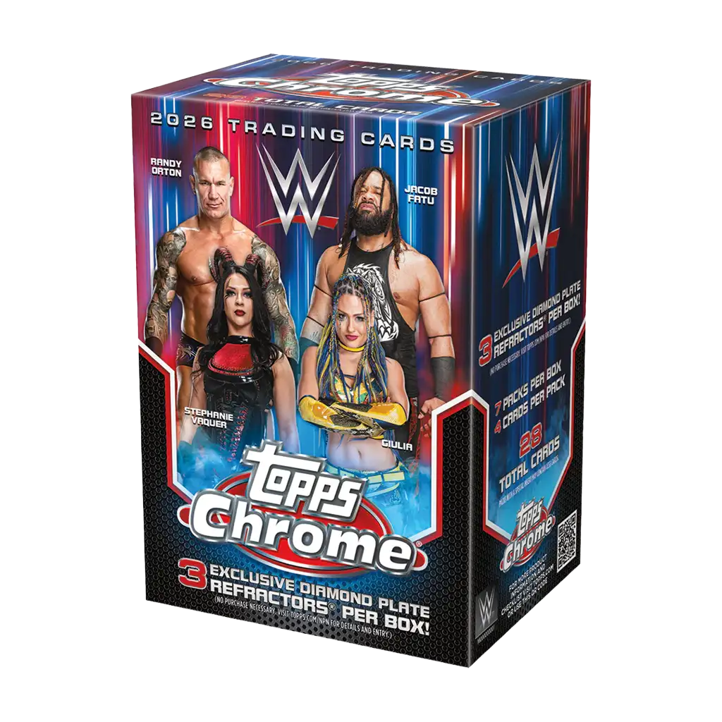 Topps Chrome WWE 2026 Value Box Englisch mit Diamond Plate Refractors