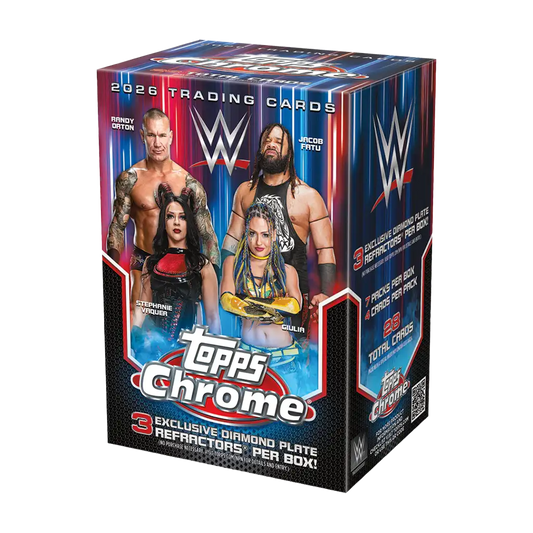 Topps Chrome WWE 2026 Value Box Englisch mit Diamond Plate Refractors
