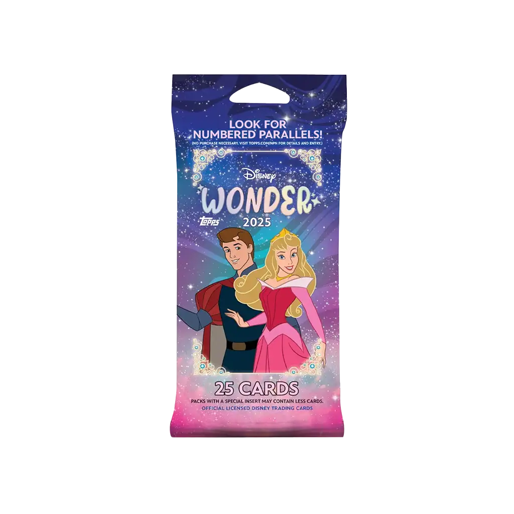 Topps Disney Wonder 2025 Fat Pack – versiegeltes Disney-Fat Pack mit 25 Sammelkarten aus dem Disney Wonder Karten-Set