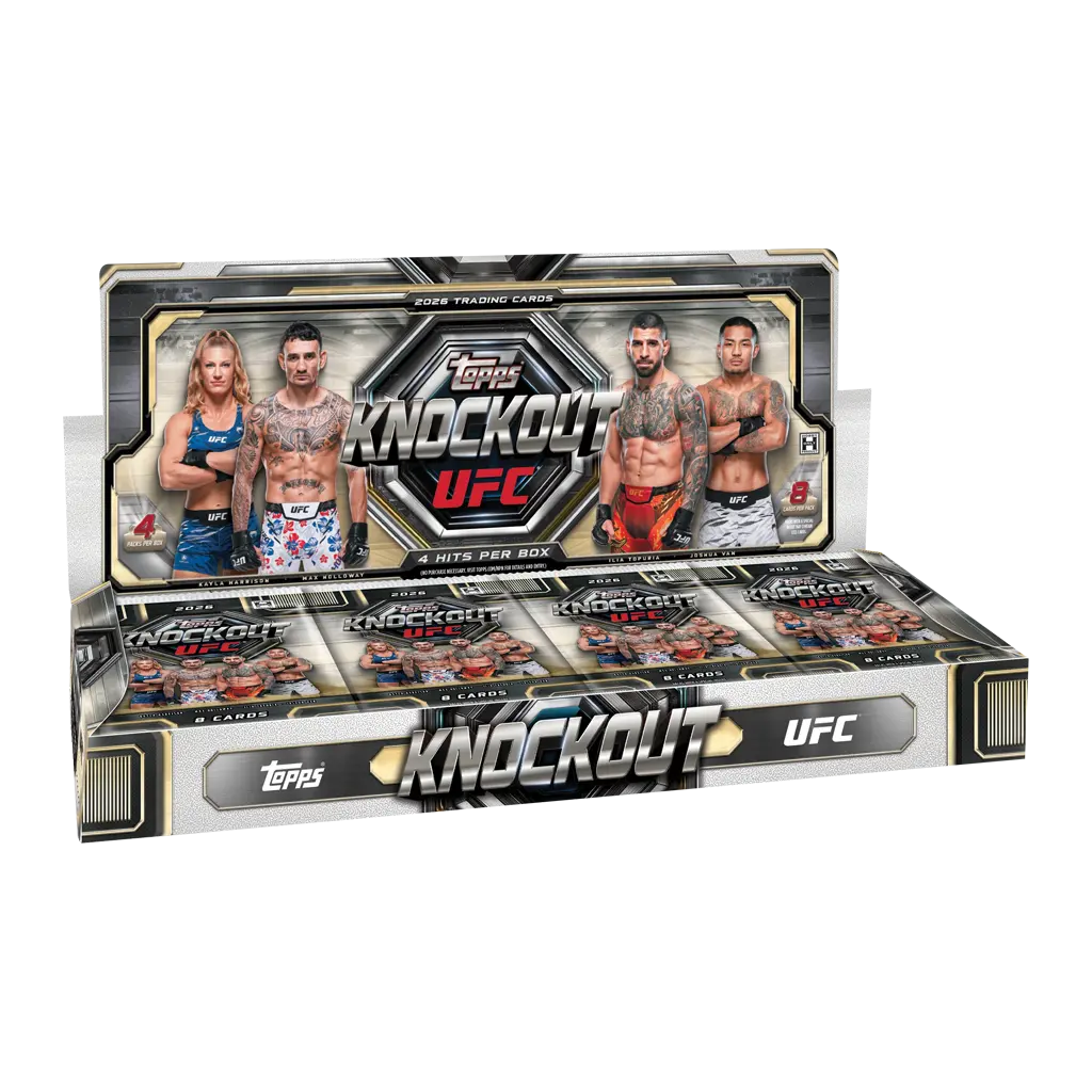 Topps Knockout UFC Hobby Box 2026 Englisch mit 4 Packs und 4 Hits pro Box
